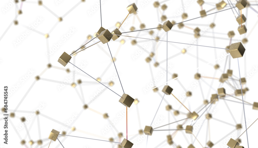 Poster Abstract digital background of points and lines. Glowing plexus. Big data. Network or connection.