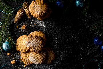 Peanut round cookies. Delicious sweets for Christmas
