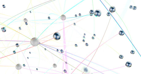 Abstract digital background of points and lines. Glowing plexus. Big data. Network or connection.