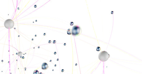 Abstract technology futuristic network - fantasy plexus background. 3D rendering