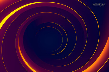 Minimal Abstract Dynamic textured background design in 3D style with gold purple color. Vector illustration.
