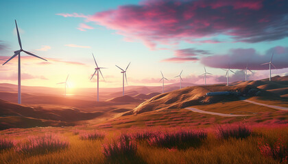 Obraz premium Wind Farm Management, Manages and maintains wind farms for energy production