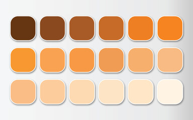 Orange gradient shades color set