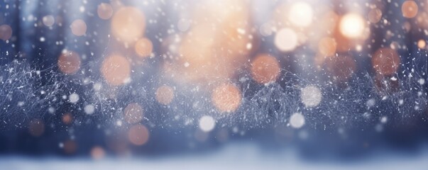 Winter snowy forest,  christmas blurred panorama. Generative Ai. - obrazy, fototapety, plakaty