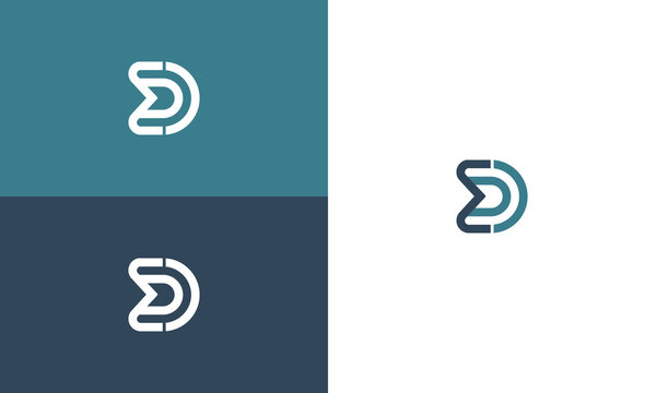collection of initials d and e logo design vector