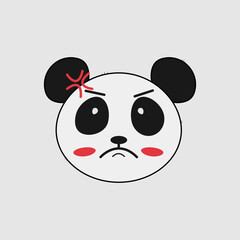 Cute panda with emotions, vector design
