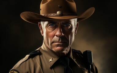 Fototapeta premium a courageous portrait of the sheriff