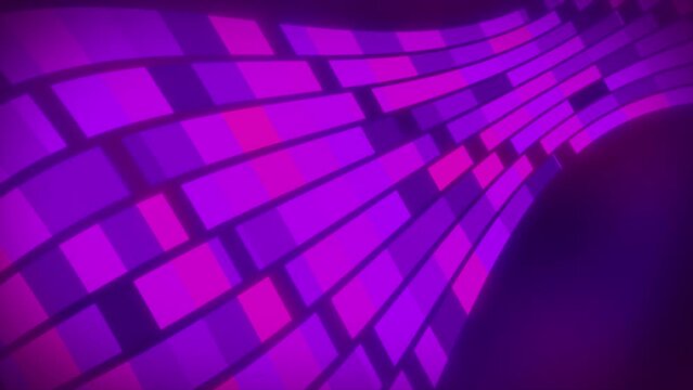 Retro pixelated data stream as dashed pixel animated lines in purple and pink colors. Futuristic interesting bright colorful abstract abstract seamless looped background.