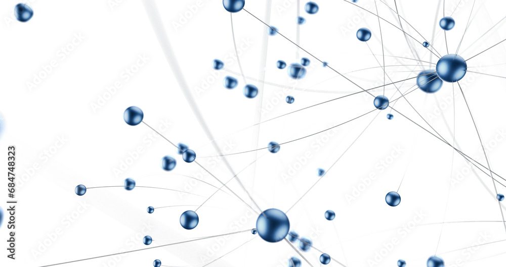 Poster abstract lines with dots over dark background.