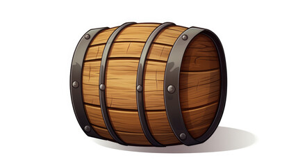 2D liquor barrel vector, white background