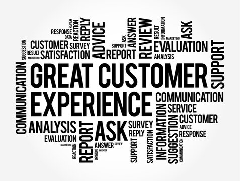 Great Customer Experience text word cloud, business concept background