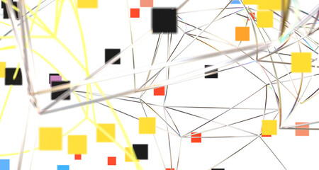 Abstract digital connection dots and lines. Technology background. Network connection structure. Plexus effect. 3d