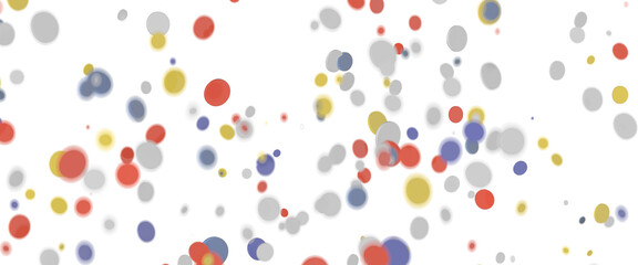  Colorful assorted confetti with serpentine on white