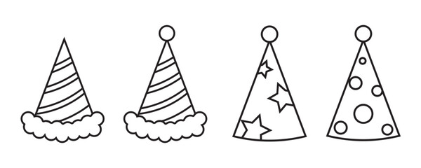Party hat icon. party accessory set vector ilustration.