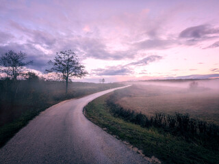 road in the fog