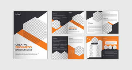Vector modern bifold business brochure template design