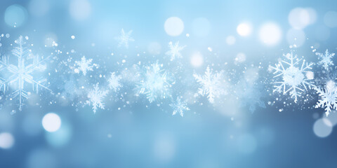 Winter blue background with snowflakes