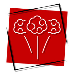 plant red banner in frame. Vector illustration.