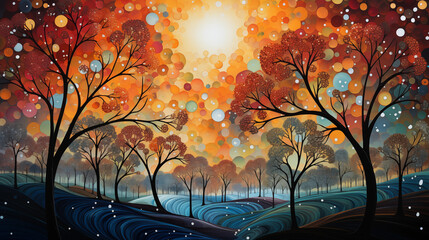 Whimsical Tree Sunrise