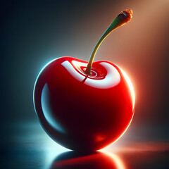 fruit, food, cherry, red, sweet, illustration, fresh, tasty, single