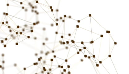 Abstract plexus blue geometry background. Digital technology network connection concept. 3D rendered illustration