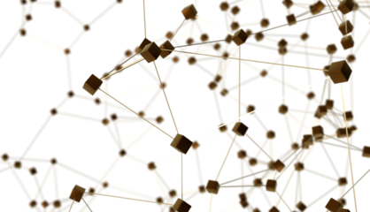 Abstract plexus blue geometry background. Digital technology network connection concept. 3D rendered illustration