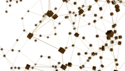 Abstract plexus blue geometry background. Digital technology network connection concept. 3D rendered illustration