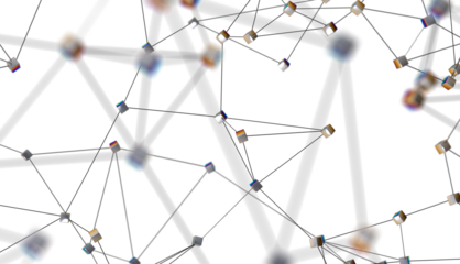 Abstract plexus blue geometry background. Digital technology network connection concept. 3D rendered illustration