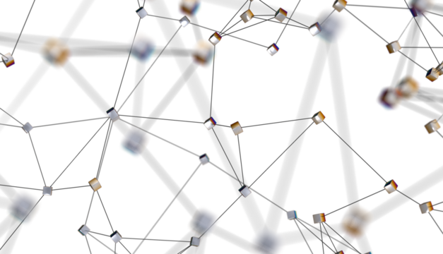 Falling cyber particles. Big data stream. 3d