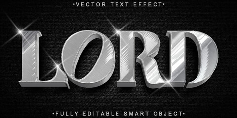 Medieval Warrior Silver Lord Vector Fully Editable Smart Object Text Effect