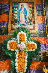 day of death in Oaxaca city mexico colourful flower decoration celebration 