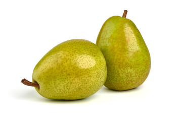 Juicy fresh ripe Williams pears, isolated on a white background.