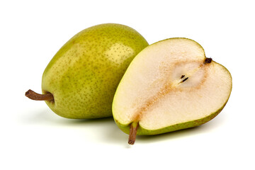 Juicy fresh ripe Williams pears, isolated on a white background.