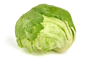 Fresh Iceberg salad, isolated on white background.