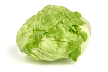 Fresh Iceberg salad, isolated on white background.