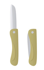 Brown fruit knife. vector illustration