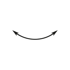 Dual semi circle arrow. Vector illustration. Semicircular curved thin long double ended arrow.	
