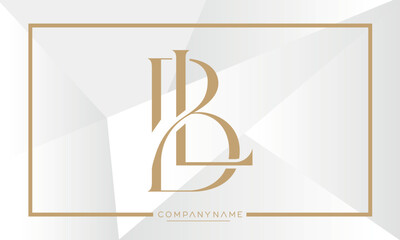 Alphabet Letters Icon Logo BL or LB Monogram