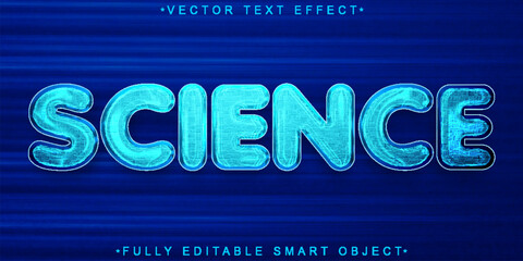 Blue Science Vector Fully Editable Smart Object Text Effect