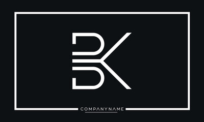 Alphabet Letters Icon Logo BK or KB Monogram