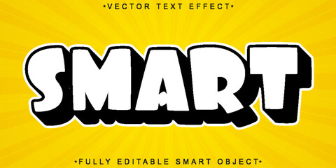Cartoon White Smart Vector Fully Editable Smart Object Text Effect