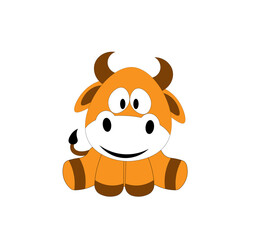 Obraz premium Vector illustration of a cartoon bull on a white background