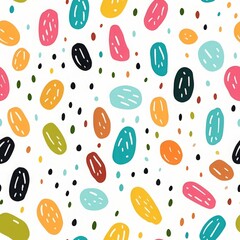 Seamless childish hand-drawn pattern with colorful jellybeans. Cute design for wallpapers, textile or interior