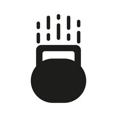 Falling heavy kettlebell. Vector illustration.