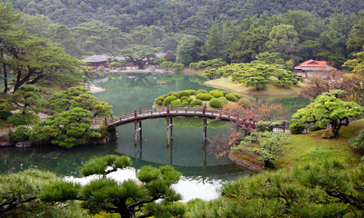 Fototapeta na wymiar Ritsurin Gardens, Takamatsu, Honshu Island, Japan