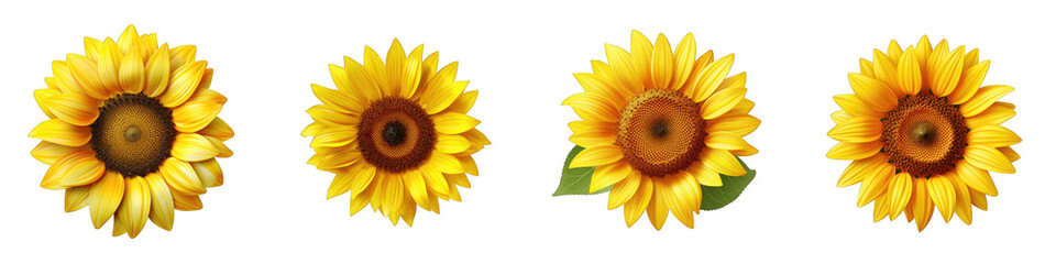 Sunflower clipart collection, vector, icons isolated on transparent background