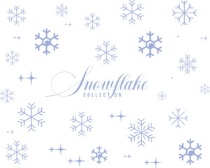 Naklejka na ściany i meble A snowflake winter set of white background, isolated icon silhouette winter border, snow night. Falling snowflakes