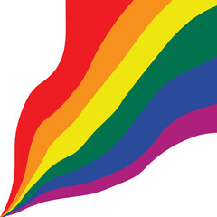 LGBT flag in the form of waves, abstract shapes