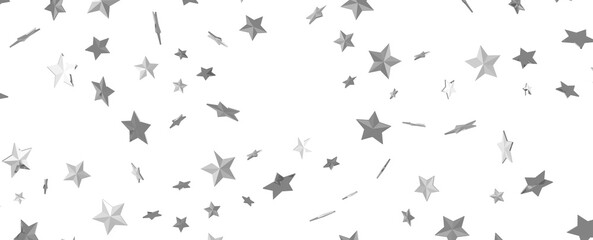 Obraz premium sparkles silver stars on white background with text place- Image