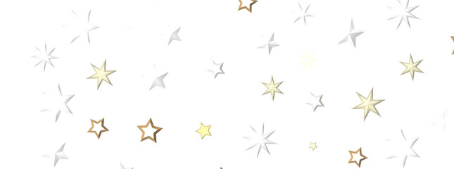 Falling Christmas Star Show: Mesmeric 3D Illustration Depicting Falling Holiday Stargazing Spectacle